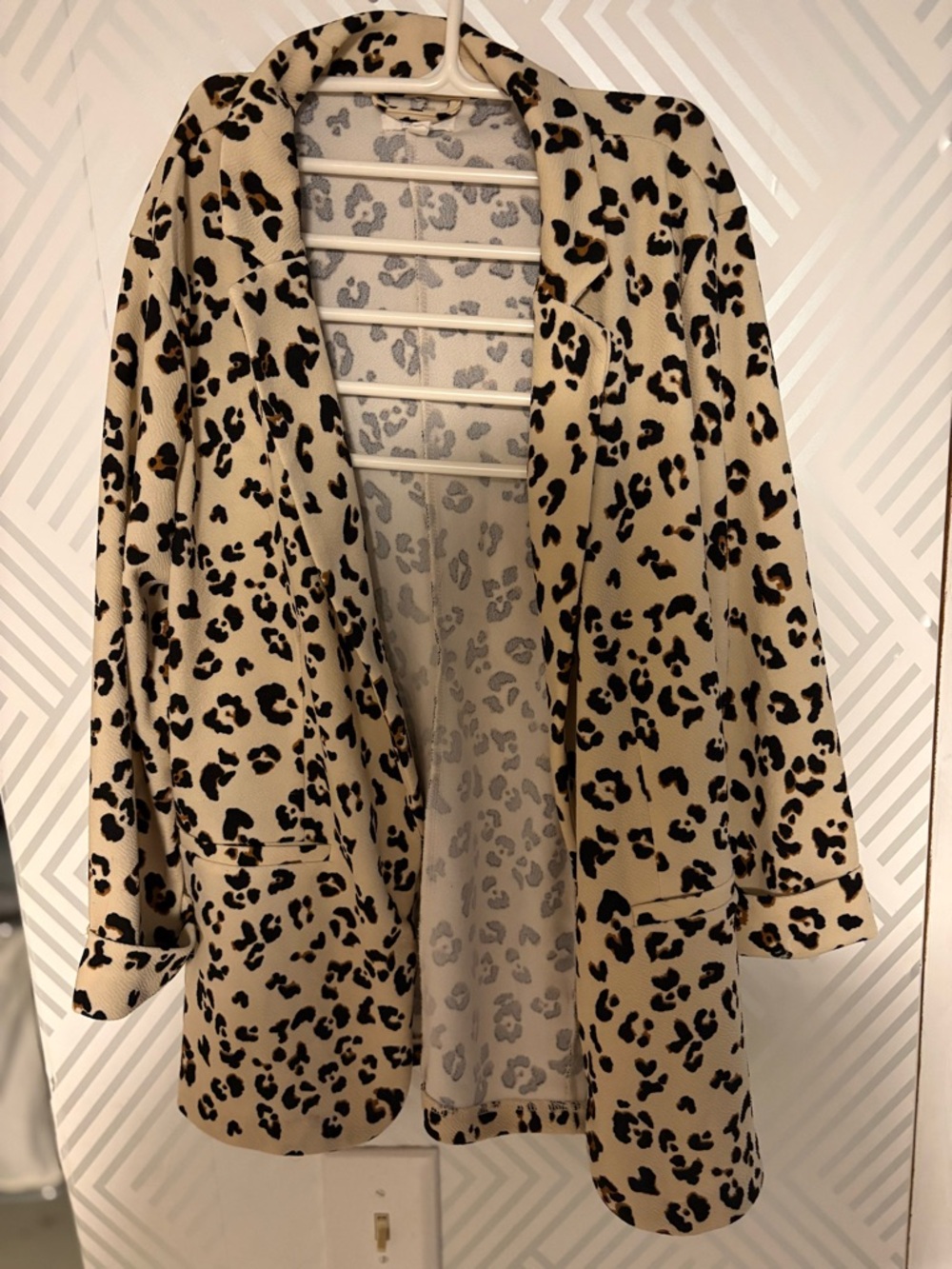 Maurices Beige Leopard Print Blazer Jacket